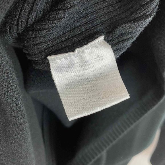 Shu Shu Womens Zipper Cardigan Black V Neck Stretch Knit Long Sleeve L - Picture 2 of 3